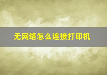 无网络怎么连接打印机