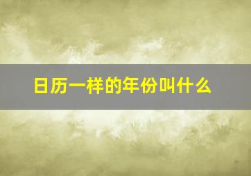 日历一样的年份叫什么