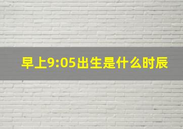 早上9:05出生是什么时辰