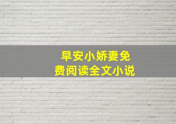 早安小娇妻免费阅读全文小说