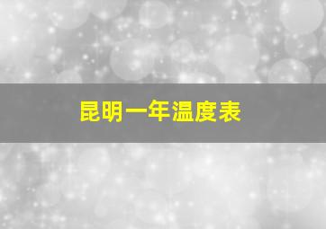 昆明一年温度表