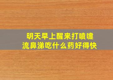 明天早上醒来打喷嚏流鼻涕吃什么药好得快