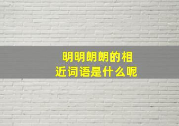 明明朗朗的相近词语是什么呢