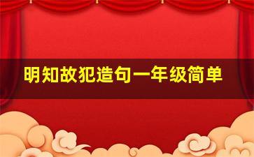 明知故犯造句一年级简单