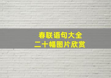 春联语句大全二十幅图片欣赏