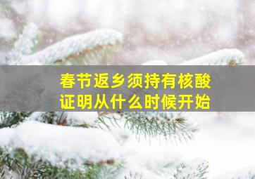 春节返乡须持有核酸证明从什么时候开始