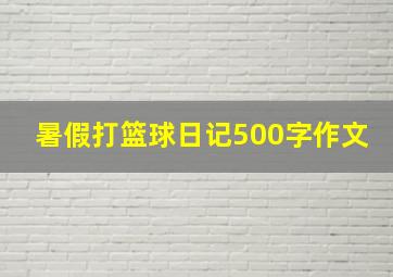 暑假打篮球日记500字作文