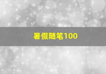 暑假随笔100