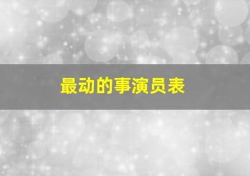 最动的事演员表