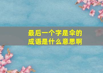 最后一个字是伞的成语是什么意思啊