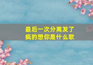 最后一次分离发了疯的想你是什么歌