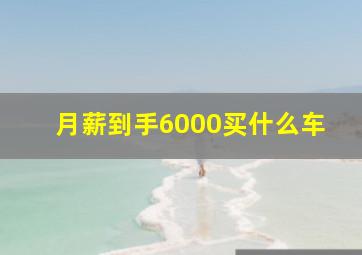 月薪到手6000买什么车