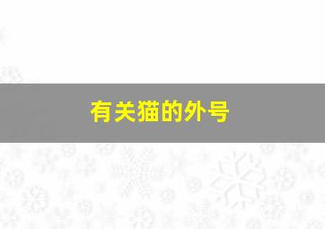 有关猫的外号