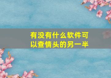 有没有什么软件可以查情头的另一半