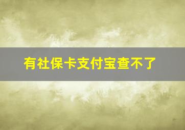 有社保卡支付宝查不了