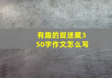 有趣的捉迷藏350字作文怎么写