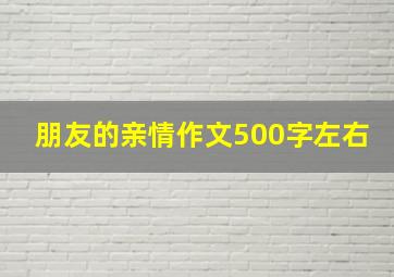 朋友的亲情作文500字左右