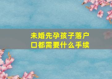 未婚先孕孩子落户口都需要什么手续