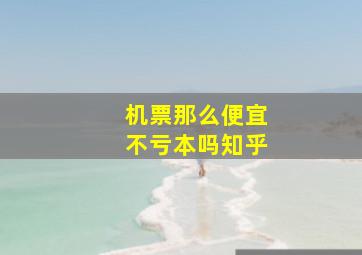 机票那么便宜不亏本吗知乎