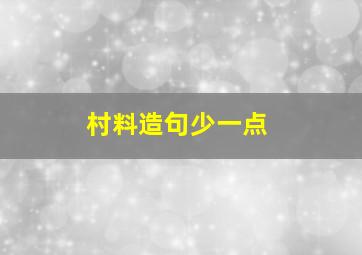 村料造句少一点