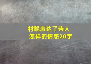 村晚表达了诗人怎样的情感20字