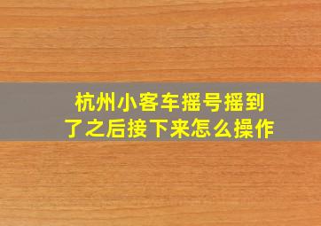 杭州小客车摇号摇到了之后接下来怎么操作