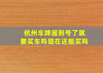 杭州车牌摇到号了就要买车吗现在还能买吗