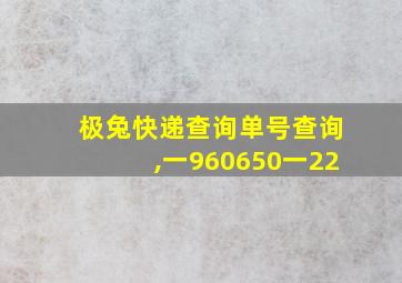 极兔快递查询单号查询,一960650一22