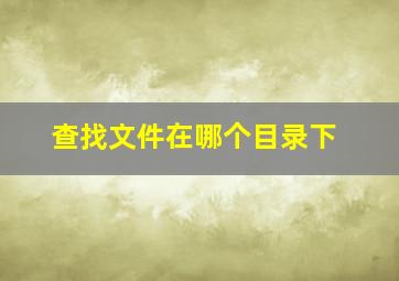 查找文件在哪个目录下