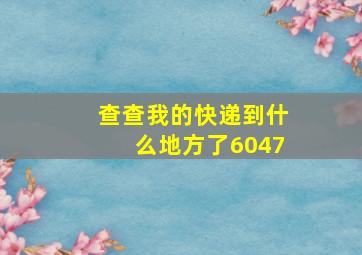 查查我的快递到什么地方了6047