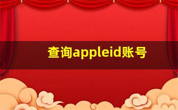 查询appleid账号