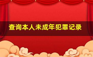 查询本人未成年犯罪记录