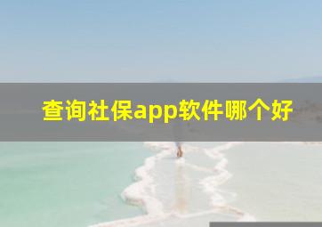 查询社保app软件哪个好