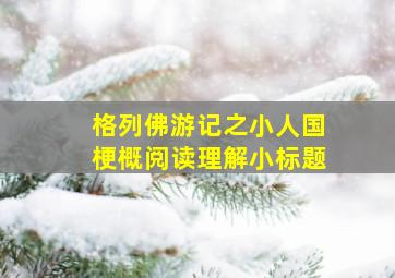 格列佛游记之小人国梗概阅读理解小标题