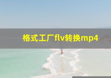 格式工厂flv转换mp4