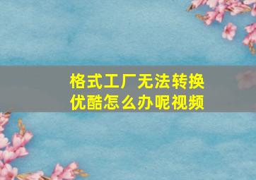 格式工厂无法转换优酷怎么办呢视频