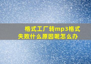 格式工厂转mp3格式失败什么原因呢怎么办