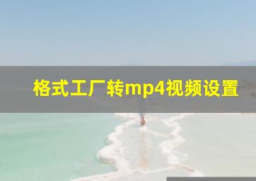 格式工厂转mp4视频设置