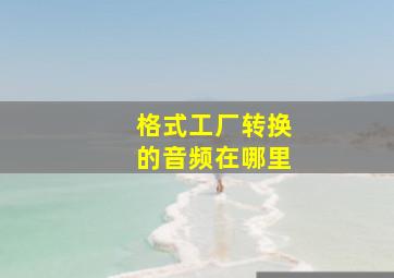 格式工厂转换的音频在哪里