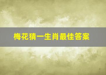 梅花猜一生肖最佳答案