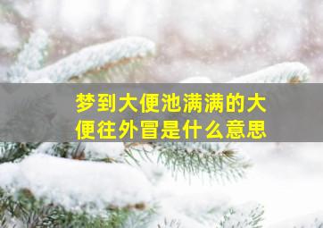 梦到大便池满满的大便往外冒是什么意思