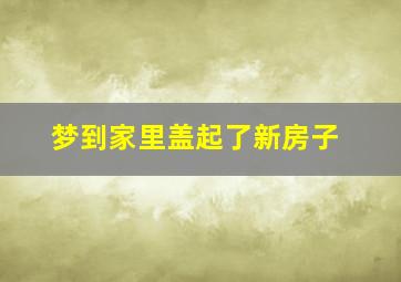 梦到家里盖起了新房子