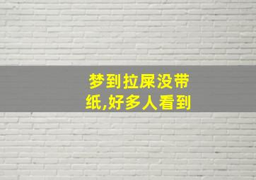 梦到拉屎没带纸,好多人看到