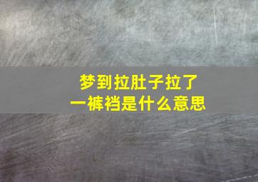 梦到拉肚子拉了一裤裆是什么意思