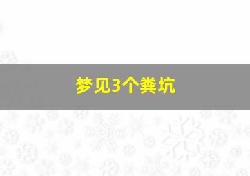 梦见3个粪坑