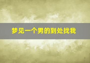 梦见一个男的到处找我