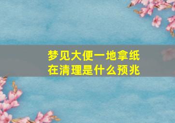 梦见大便一地拿纸在清理是什么预兆