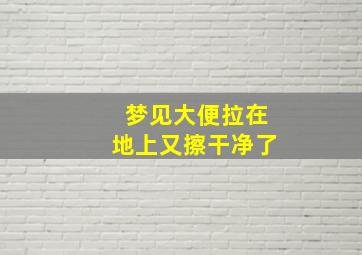 梦见大便拉在地上又擦干净了