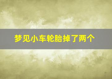 梦见小车轮胎掉了两个