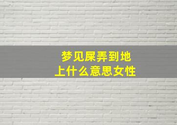 梦见屎弄到地上什么意思女性